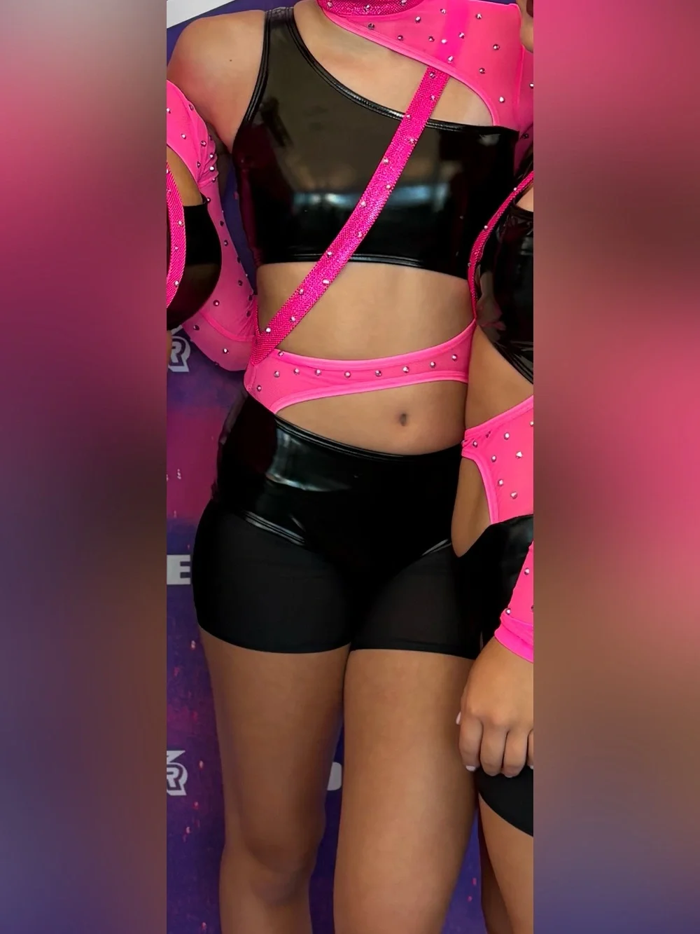 Women’s Black & Hot Pink Shine Bikini Top and Bottom Set